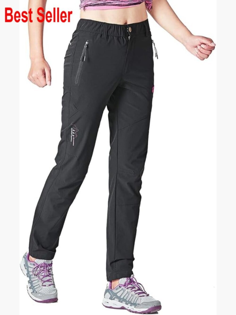 Lightweight Quick Dry Water Resistant Hiking Pants Elastic Waist Joggers